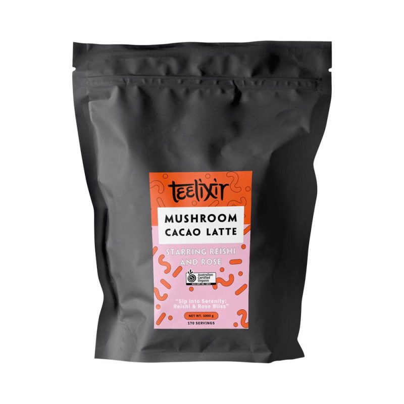 TEELIXIR ORGANIC MUSHROOM CACAO LATTE (STARRING REISHI AND ROSE)