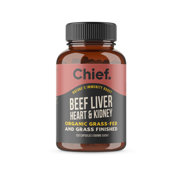 Chief. Beef Liver Heart & Kidney Chief Beef Liver Heart Kidney 120 capsules 1 Chief. Beef Liver Heart & Kidney