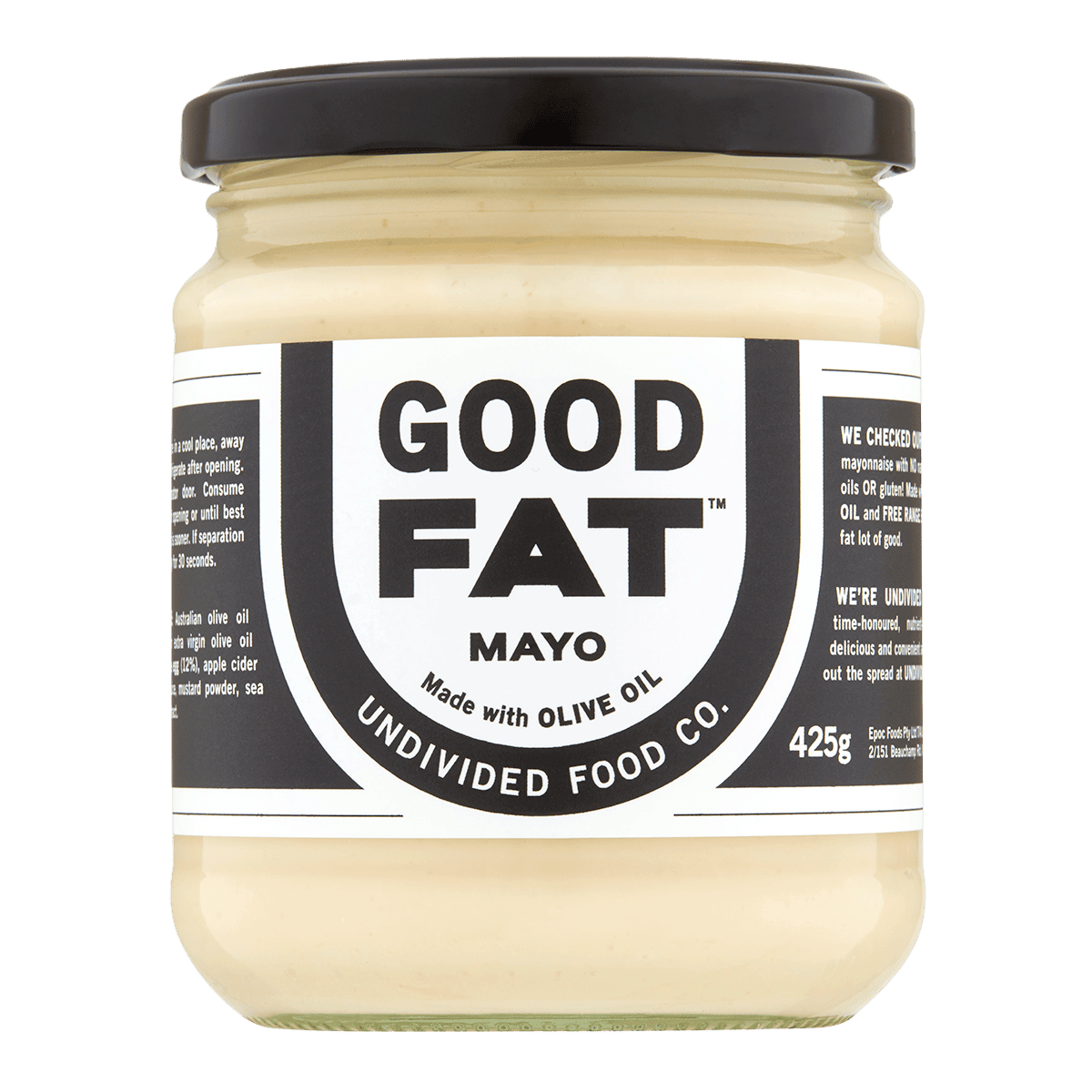 Undivided Food Co. Good Fat Mayo Good Fat Jumbo Mayo 425g Undivided Food Co. Good Fat Mayo