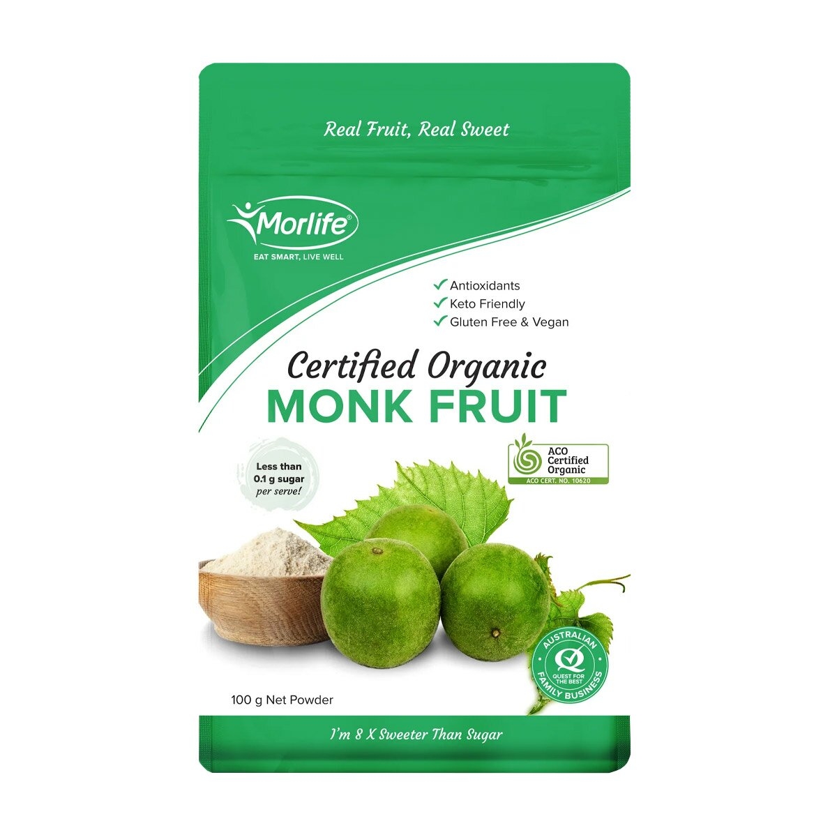 Morlife Certified Organic Monk Fruit Morlife Certified Organic Monk Fruit 100 g Morlife Certified Organic Monk Fruit
