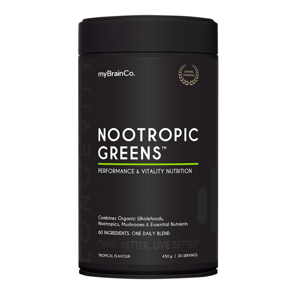 myBrainCo. Nootropic Greens MyBrainCo Nootropic Greens 450 g Tropical Flavour myBrainCo. Nootropic Greens