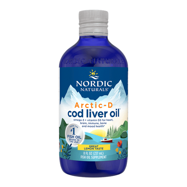 Nordic Naturals Arctic-D Cod Liver Oil Nordic Naturals Arctic D Cod Liver Oil 237 mL Lemon Nordic Naturals Arctic-D Cod Liver Oil