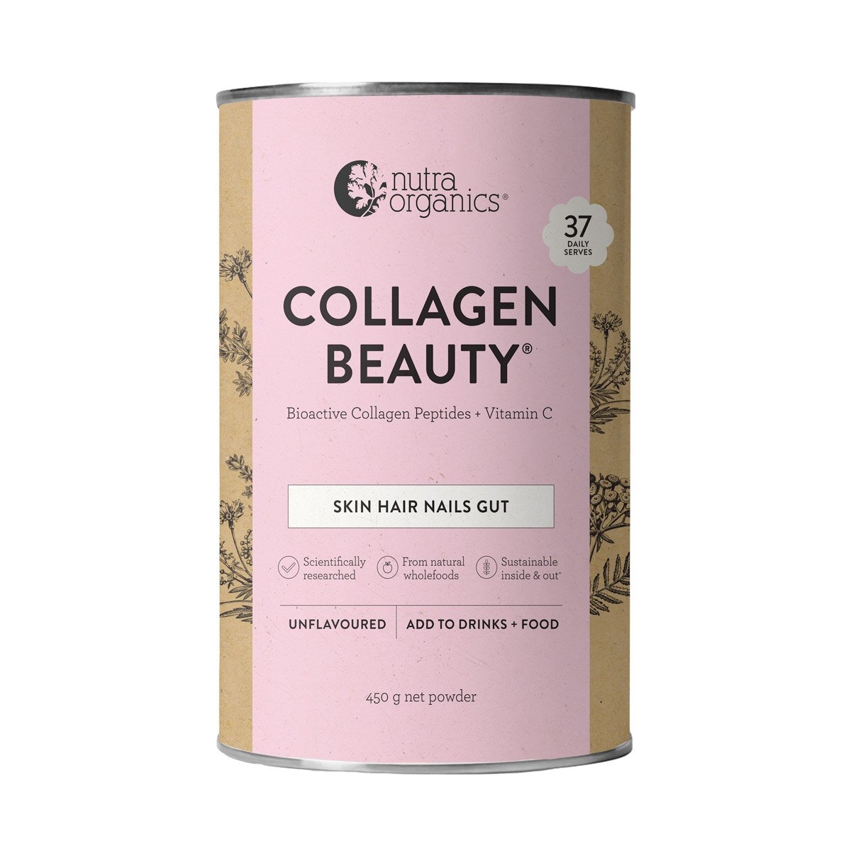 Nutra Organics Collagen Beauty Bioactive Collagen Peptides + Vitamin C Nutra Organics Collagen Beauty 450 g unflavoured Nutra Organics Collagen Beauty Bioactive Collagen Peptides + Vitamin C