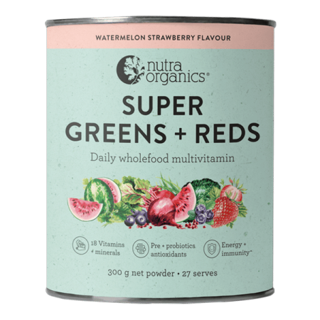 Nutra Organics Super Greens + Reds Watermelon Strawberry
