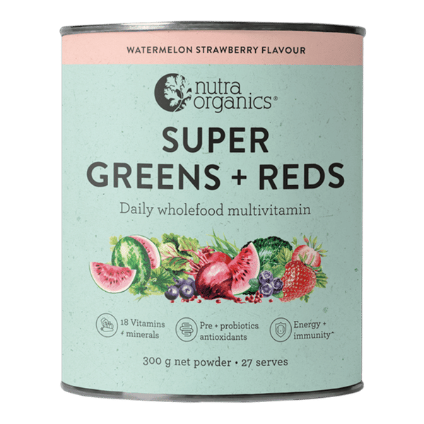 Nutra Organics Super Greens + Reds Watermelon Strawberry Nutra Organics Super Greens Reds 300 g watermelon strawberry 1 Nutra Organics Super Greens + Reds Watermelon Strawberry