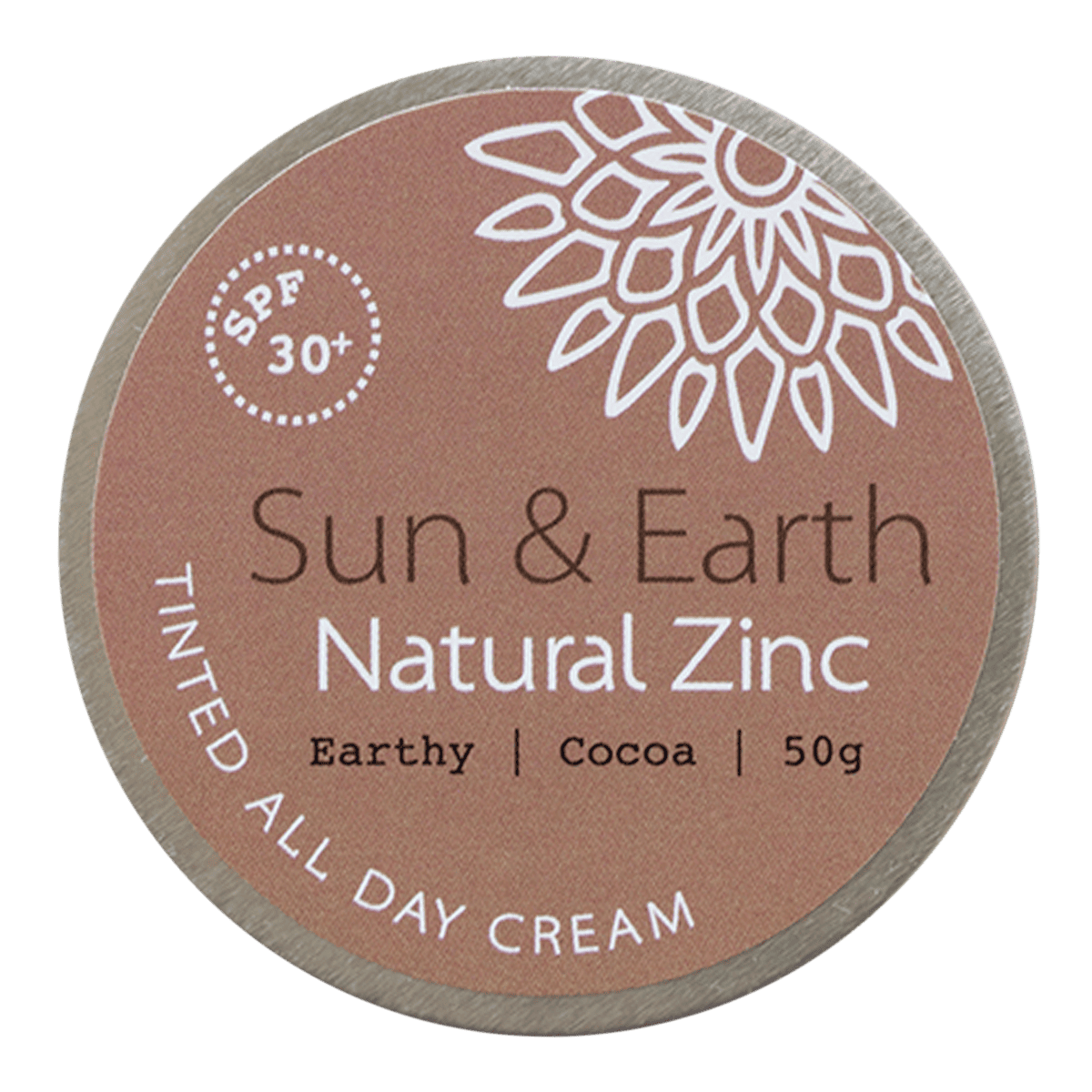 Sun & Earth Tinted All Day Cream SPF 30 Sun Earth Natural Zinc 50 g earthy cocoa Sun & Earth Tinted All Day Cream SPF 30