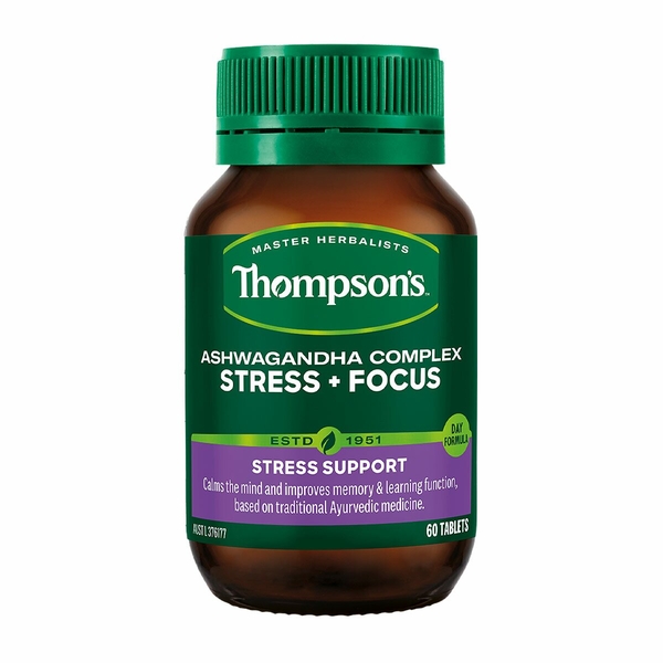 Thompson's Ashwagandha Complex Stress + Focus Thompsons Ashwagandha Complex Stress Focus 60 Tablets 1 Thompson's Ashwagandha Complex Stress + Focus