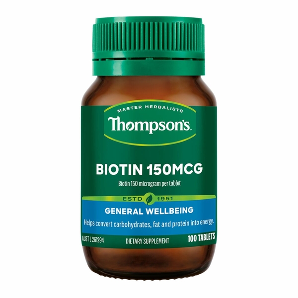 Thompson's Biotin 150 mcg Thompsons Biotin 150mcg 100 Tablets 1 Thompson's Biotin 150 mcg