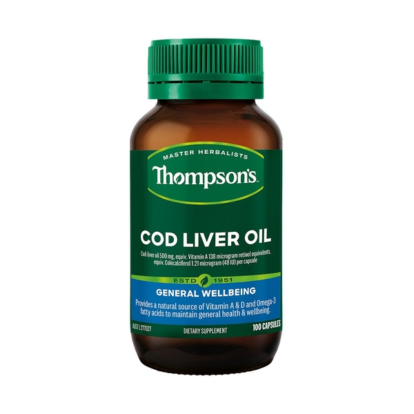 Thompson's Cod Liver Oil Thompsons Cod Liver Oil 100 Caps 1 Thompson's Cod Liver Oil