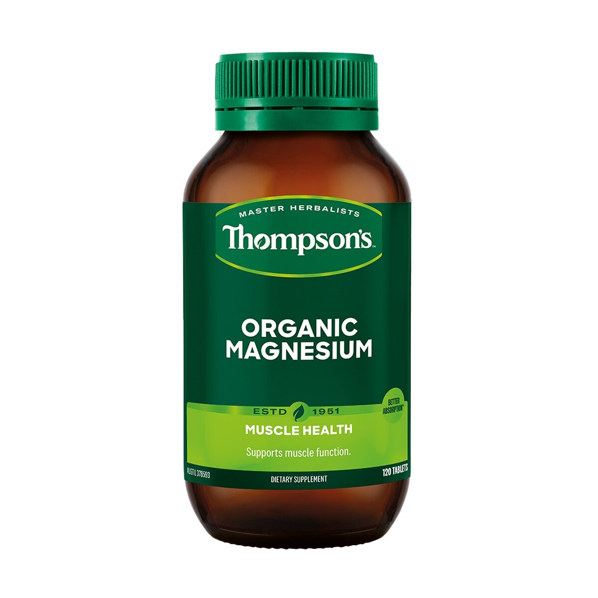 Thompson's Organic Magnesium Thompsons Organic Magnesium 120 Tablets Thompson's Organic Magnesium